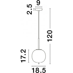 Lampa wisząca szklana Tamo | Szkło dymione, złoty mosiądz - Decolab24