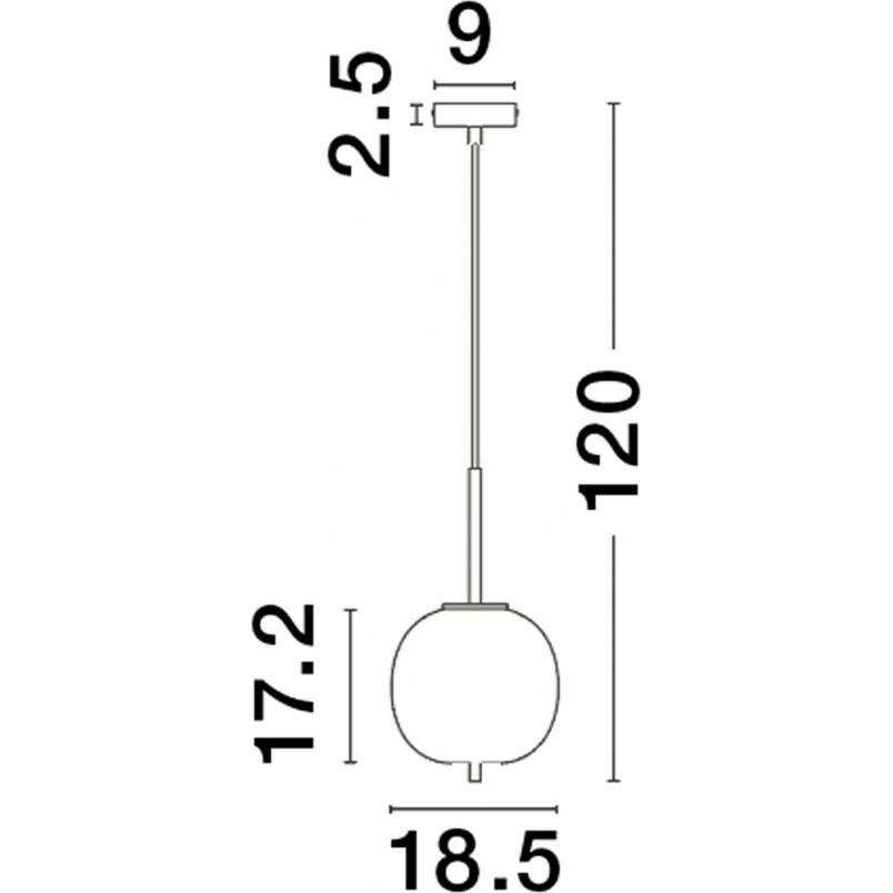 Lampa wisząca szklana Tamo | Szkło dymione, złoty mosiądz - Decolab24