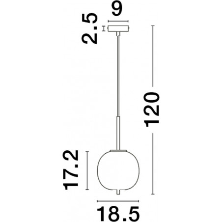 Lampa wisząca szklana Tamo | Szkło dymione, złoty mosiądz - Decolab24