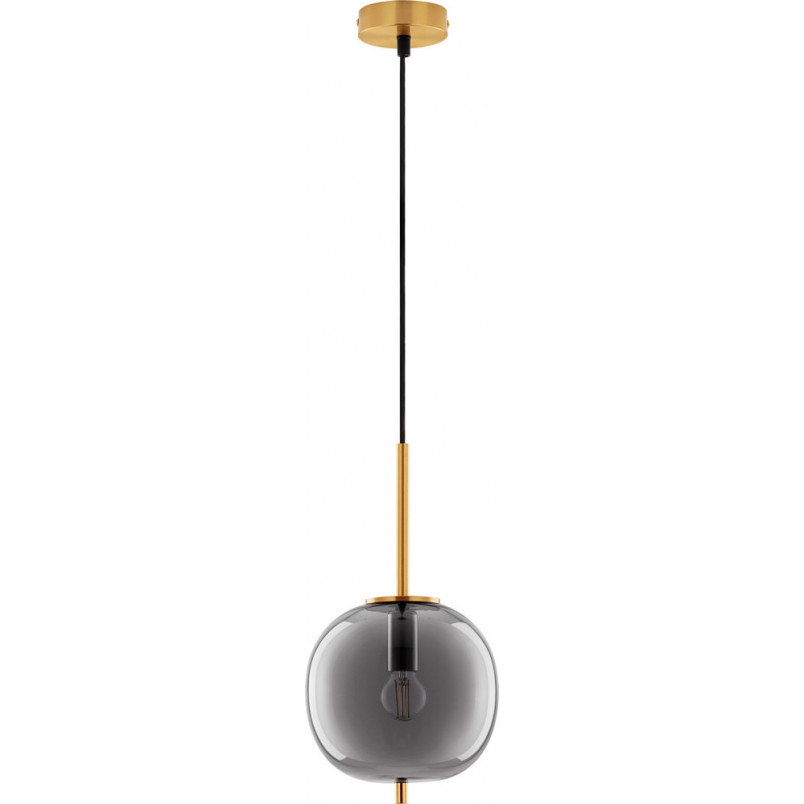 Lampa wisząca szklana Tamo | Szkło dymione, złoty mosiądz - Decolab24