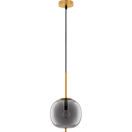 Lampa wisząca szklana Tamo | Szkło dymione, złoty mosiądz - Decolab24