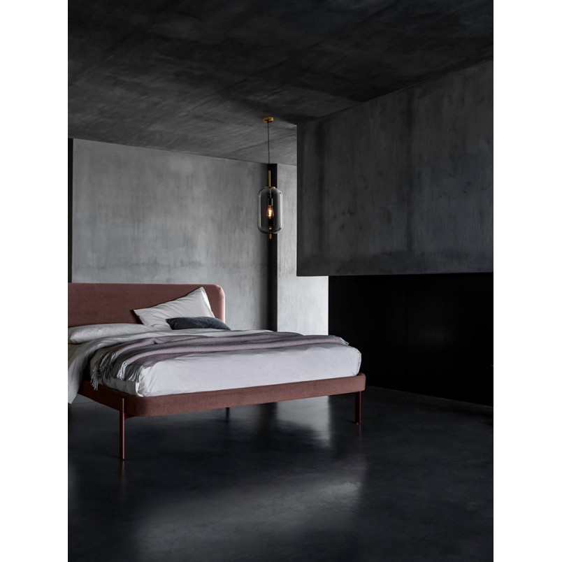 Lampa wisząca szklana Tamo | Szkło dymione, złoty mosiądz - Decolab24