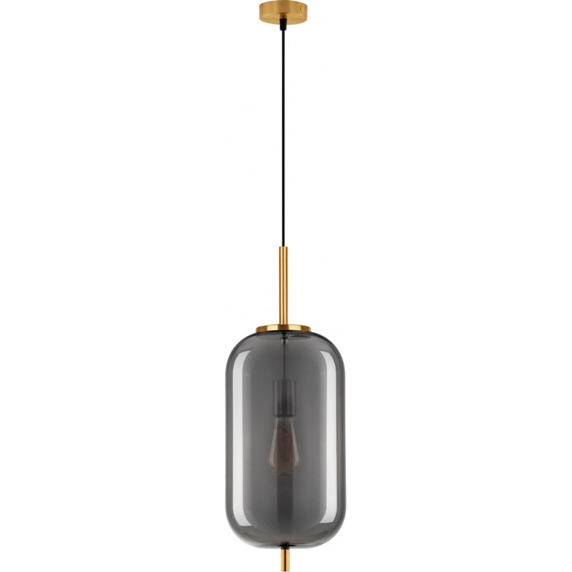 Lampa wisząca szklana Tamo | Szkło dymione, złoty mosiądz - Decolab24