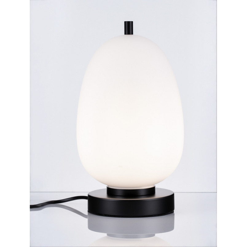 Lampa stołowa szklana Tamo | Biało-czarna | Decolab24