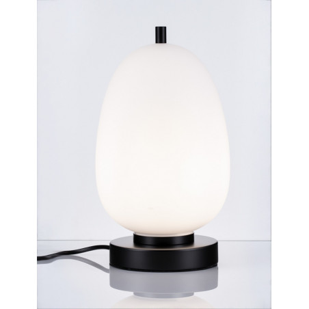 Lampa stołowa szklana Tamo | Biało-czarna | Decolab24