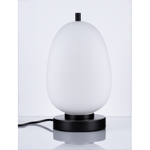 Lampa stołowa szklana Tamo 15,8cm biało-czarna