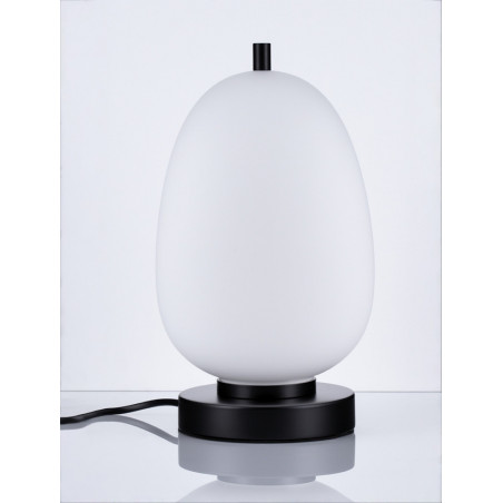 Lampa stołowa szklana Tamo | Biało-czarna | Decolab24