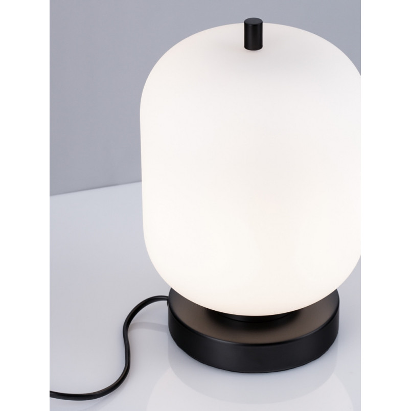Lampa stołowa szklana Tamo | Biało-czarna | Decolab24