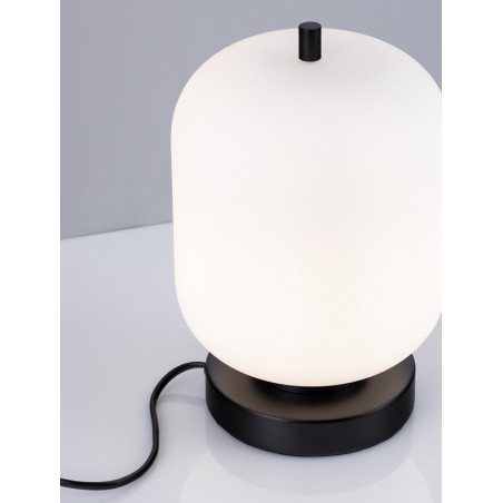 Lampa stołowa szklana Tamo | Biało-czarna | Decolab24