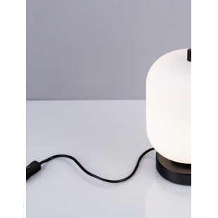 Lampa stołowa szklana Tamo | Biało-czarna | Decolab24