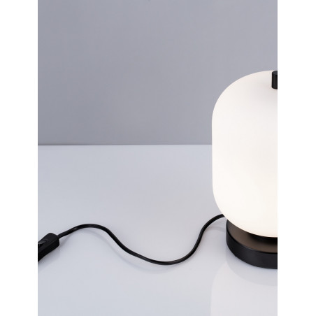 Lampa stołowa szklana Tamo | Biało-czarna | Decolab24