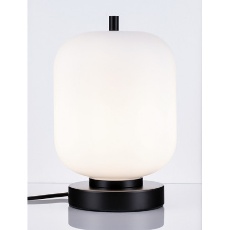 Lampa stołowa szklana Tamo | Biało-czarna | Decolab24