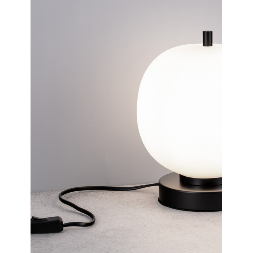 Lampa stołowa szklana Tamo | Biało-czarna | Decolab24