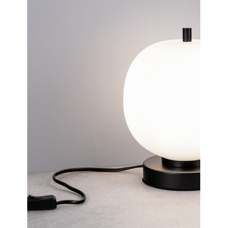 Lampa stołowa szklana Tamo | Biało-czarna | Decolab24