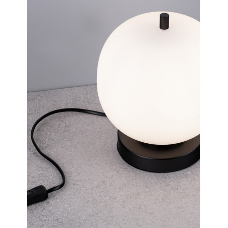 Lampa stołowa szklana Tamo | Biało-czarna | Decolab24