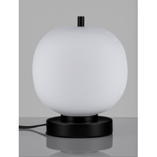 Lampa stołowa szklana Tamo 18,5cm biało-czarna