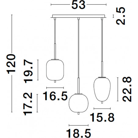 Lampa Wisząca Szklana Tamo | Biało-Czarna | Decolab24