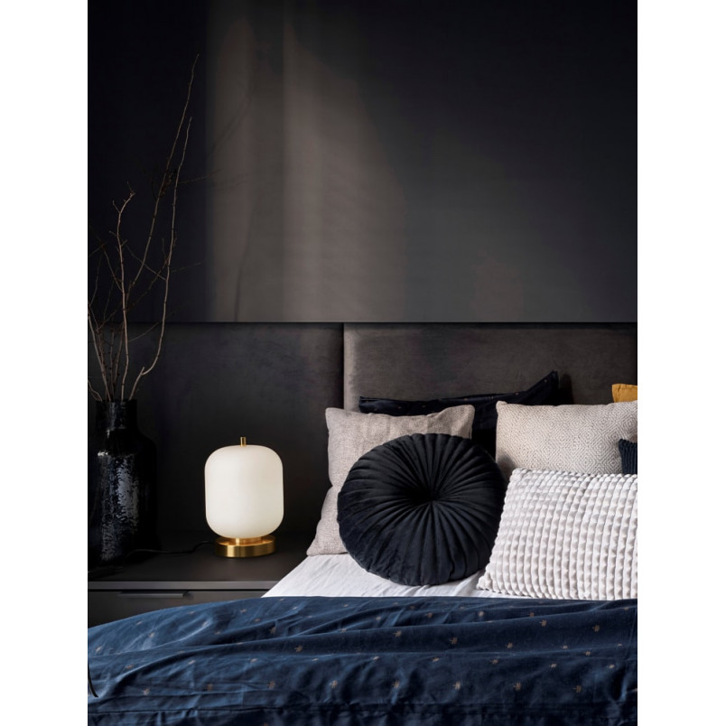 Lampa stołowa szklana Tamo | Biało-mosiężna | Decolab24