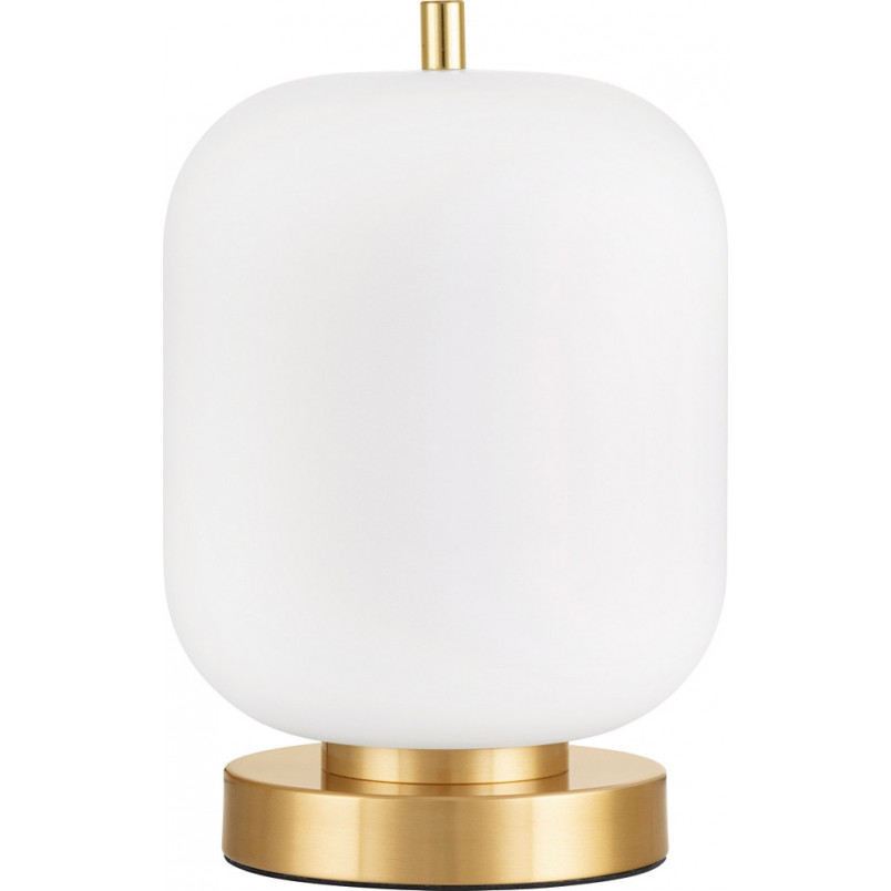 Lampa stołowa szklana Tamo | Biało-mosiężna | Decolab24
