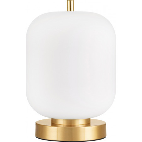 Lampa stołowa szklana Tamo | Biało-mosiężna | Decolab24
