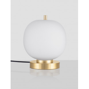 Lampa stołowa szklana Tamo 18,5cm biało-mosiężna