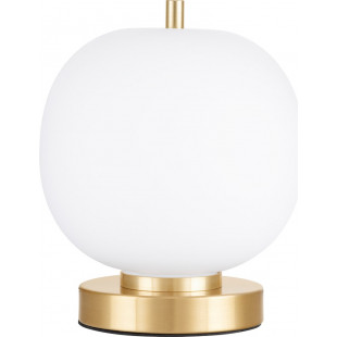 Lampa stołowa szklana Tamo 18,5cm biało-mosiężna