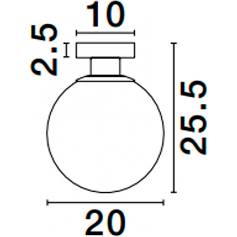 Plafon szklana kula Lian 20cm | Biały, złoty | Decolab24