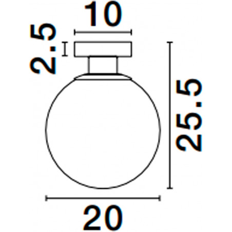 Plafon szklana kula Lian 20cm | Biały, złoty | Decolab24