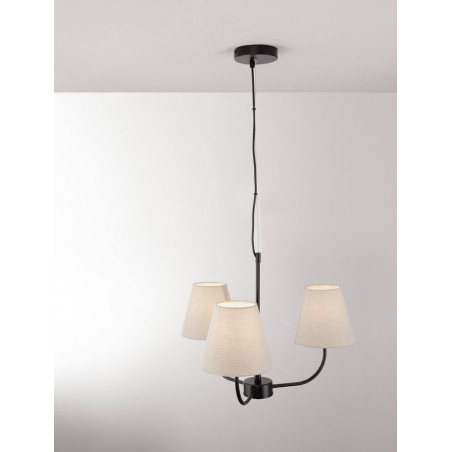 Żyrandol Eleni III | Elegancki design, 52cm, krem/czarny - Decolab24