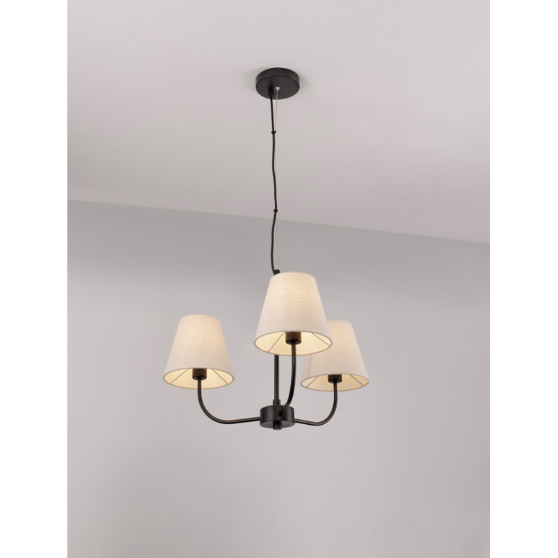 Żyrandol Eleni III | Elegancki design, 52cm, krem/czarny - Decolab24
