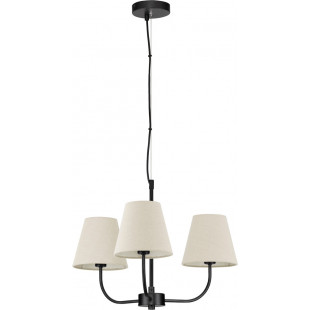 Żyrandol wiszący z abażurami Eleni III 52cm kremowy / czarny