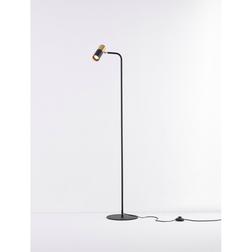 Lampa podłogowa czarna Nikola | Minimalistyczny design - Decolab24