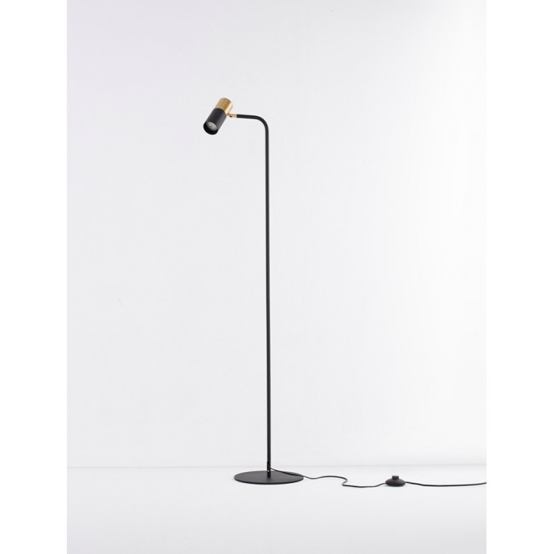 Lampa podłogowa czarna Nikola | Minimalistyczny design - Decolab24