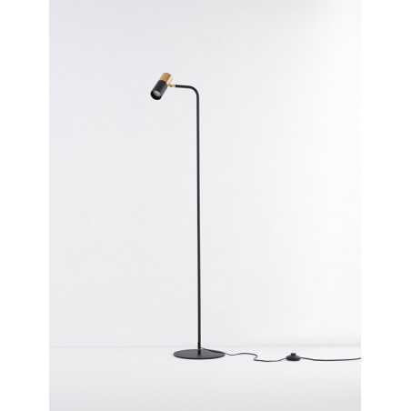 Lampa podłogowa czarna Nikola | Minimalistyczny design - Decolab24