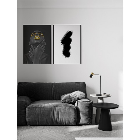 Lampa stołowa Nikola czarno-złota | Minimalistyczny design