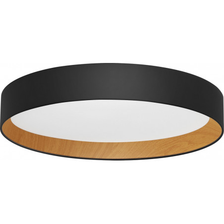 Plafon skandynawski Nordicos LED 60cm - Czarny i drewno | Decolab24