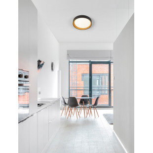 Plafon Skandynawski LED Nordicos | Czarny/Drewno | Decolab24