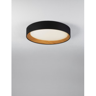 Plafon Skandynawski LED Nordicos | Czarny/Drewno | Decolab24