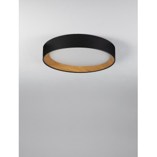 Plafon Skandynawski LED Nordicos | Czarny/Drewno | Decolab24