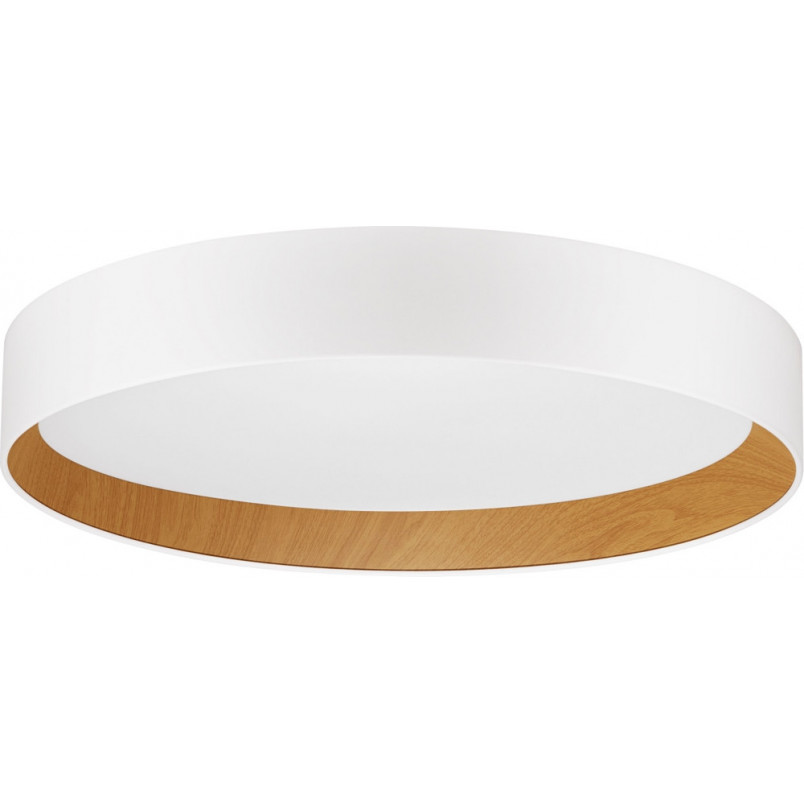 Plafon skandynawski LED Nordicos 60cm - Biały/Drewno | Decolab24