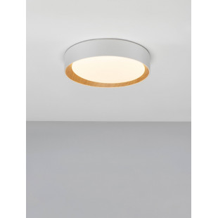 Plafon Skandynawski LED Nordicos - Biały/Drewno | Decolab24
