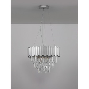 Żyrandol wiszący kryształowy glamour Solinero 50cm chromowany