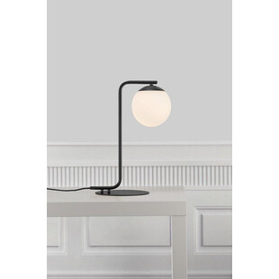 Lampa stołowa szklana kula Grant czarno-biała | Nordlux