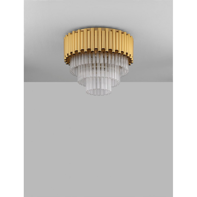 Plafon kryształowy glamour Solinero 40cm złoty - Decolab24