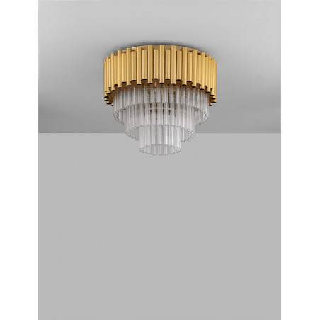 Plafon kryształowy glamour Solinero 40cm złoty - Decolab24