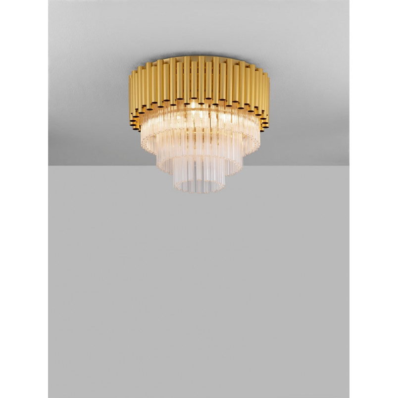 Plafon kryształowy glamour Solinero 40cm złoty - Decolab24