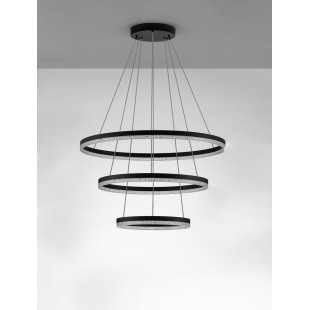 Lampa wisząca okrągła z kryształkami Giulia LED 80cm / 60cm / 40cm złoty czarna