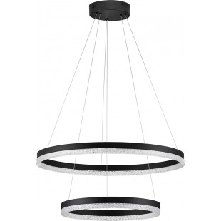 Lampa wisząca okrągła z kryształkami Giulia LED 60cm / 40cm złoty czarna