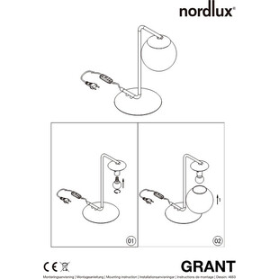 Lampa stołowa Grant Nordlux - Szkło, Mosiądz | Sklep