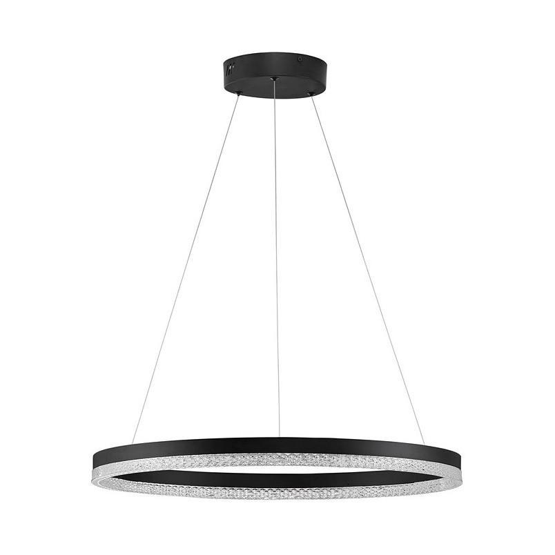 Lampa wisząca LED Giulia - czarna, kryształki | Decolab24